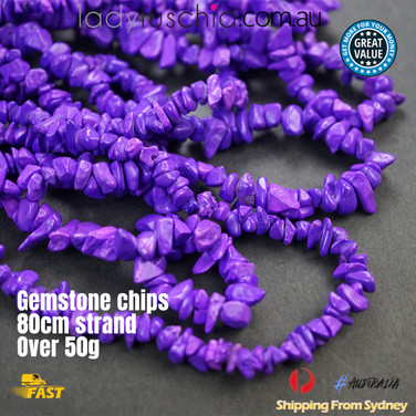 PURPLE TURQUOISE GEMSTONE CHIPS PURPLE TURQUOISE GEMSTONE CHIPS