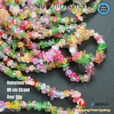 Gemstone Chips 80cm Strand 50g Mix Spacers Jewellery DIY Necklace Jewelry Beads multi