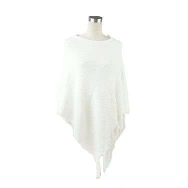 White with tassels Women One-Size over head Phono SP1136 WHITE