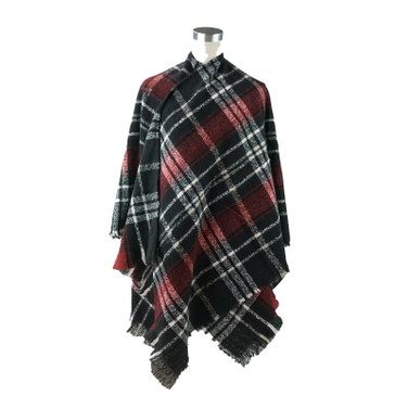 Black and Red Open Front Cape SP1147