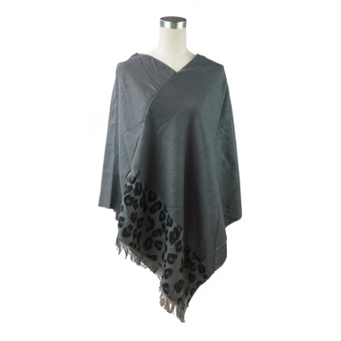 Dark grey with leopard end Women One-Size over head Phono SP1163