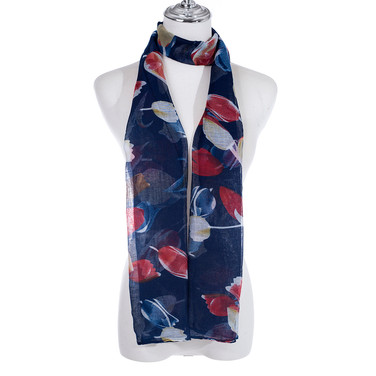 NAVY Lightweight Cotton Feeling Scarf SCX1425-1