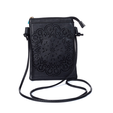 BLACK Crossbody Envelope-Style Bag B6436A-1