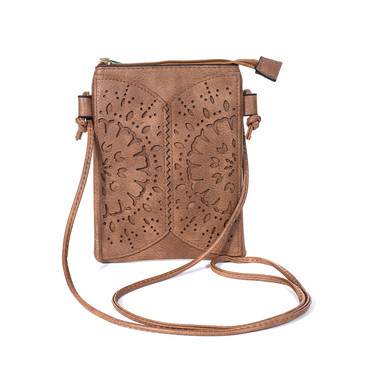 BROWN Crossbody Envelope-Style Bag B6437A-5
