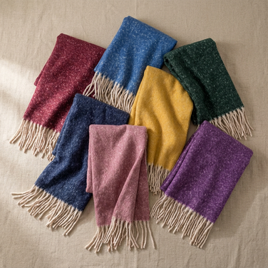 Women Winter Scarf Soft Warm Plaid Checked Tassel Shawl Wrap Oversized Long Thick Cozy Scarf