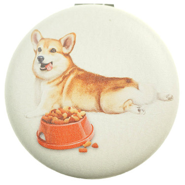 Shiba Pattern Round Mirror