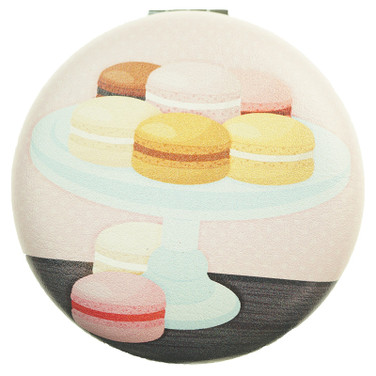 Macaron Pattern Round Mirror