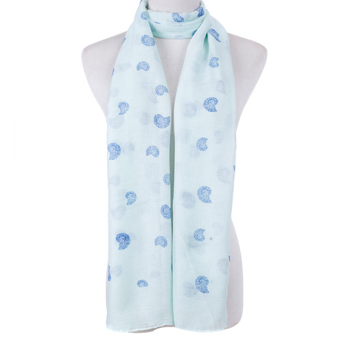 Teal Snail Shell Spiral Scarf SC8763
