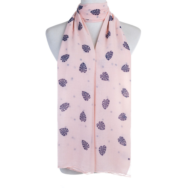 Pink Leaf Pattern Premium Large Soft Lightweight All Seasons Scarve Shawl Wrap Pink Leaf Pattern Premium Large Soft Lightweight All Seasons Scarve Shawl Wrap