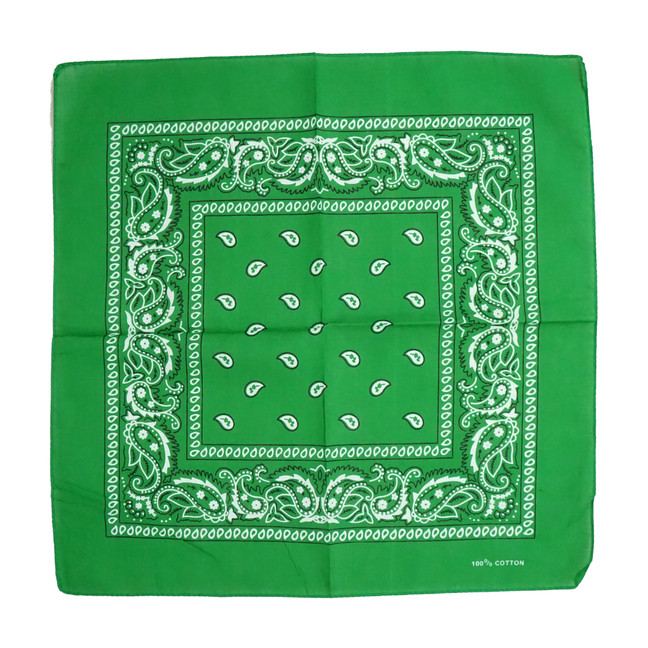 Green 100% COTTON BANDANAS Paisley Square Head Scarf BPS001