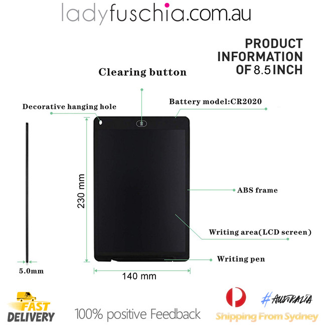 Colourful LCD Writing Tablet 8.5" LCD Digital Drawing Pad Memo Message-Green Colourful LCD Writing Tablet 8.5" LCD Digital Drawing Pad Memo Message-Green