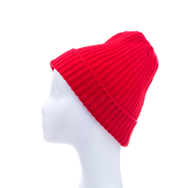 Red Plain Winter Beanie Hat HATM190-14