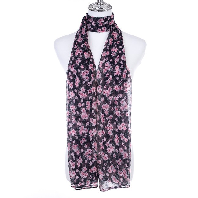 BLACK Lady's Summer Light Weight Scarf SCX896-1