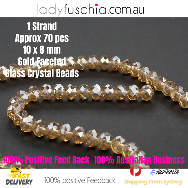 1 Strand 10mm Rondelle Faceted Crystal Bead Multiple Colour 68PC 1 Strand 10mm Rondelle Faceted Crystal Bead Multiple Colour 68PC
