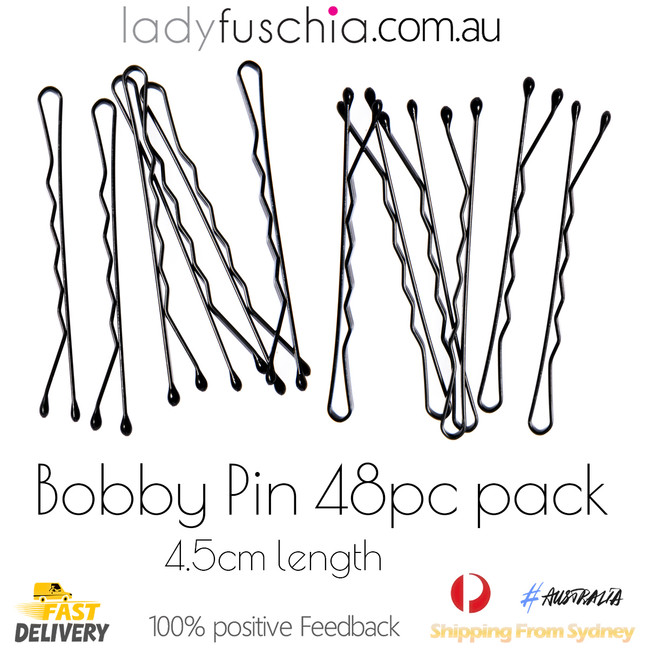 Pack of 48pcs 5cm Black Metal Ball Tip Hair Bobby Pins Clip Bob Hair Pins