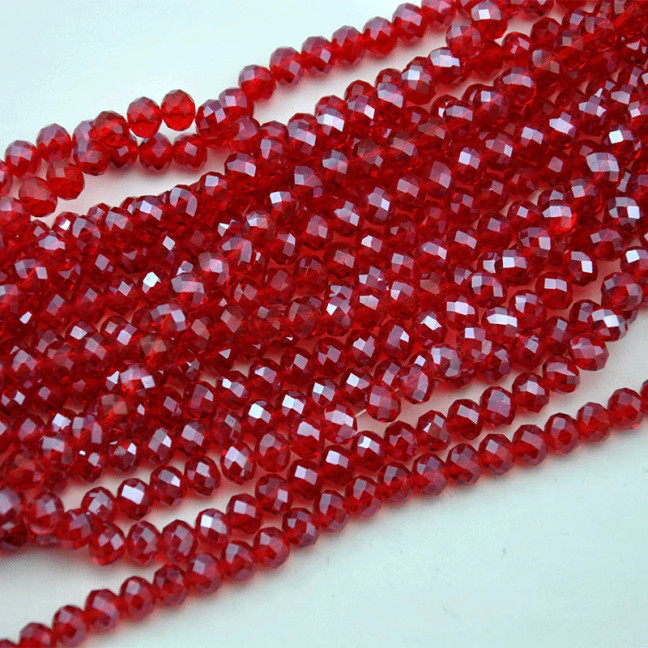 1 Strand 8mm Clear Red Rondelle Faceted Glass Crystal Beads Multi Colour 65 PCs 1 Strand 8mm Clear Red Rondelle Faceted Glass Crystal Beads Multi Colour 65 PCs