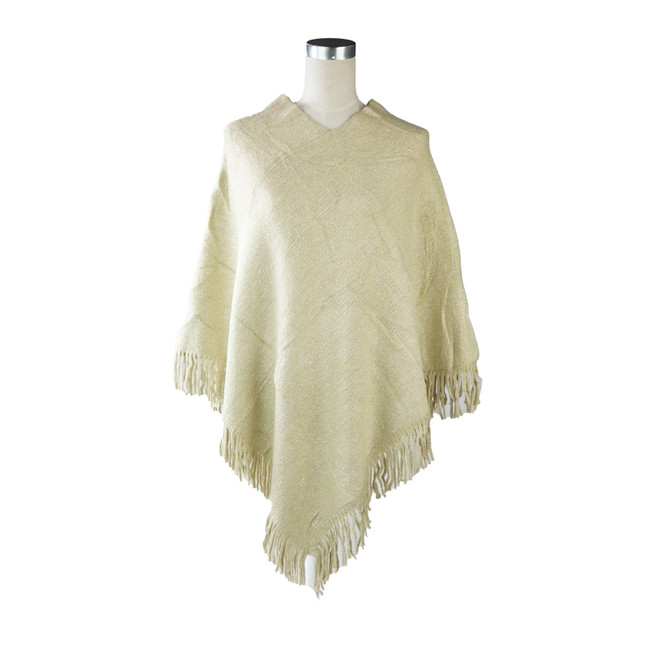 Beige with tassels Women One-Size over head Phono SP1173 BEIGE