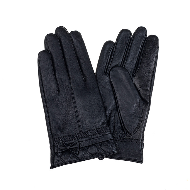 BLACK Lady's Leather Gloves GL1077-1