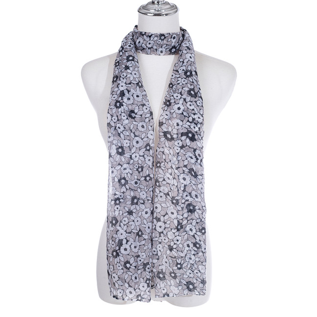 GREY Lightweight Cotton Feeling Scarf SCX1424-3