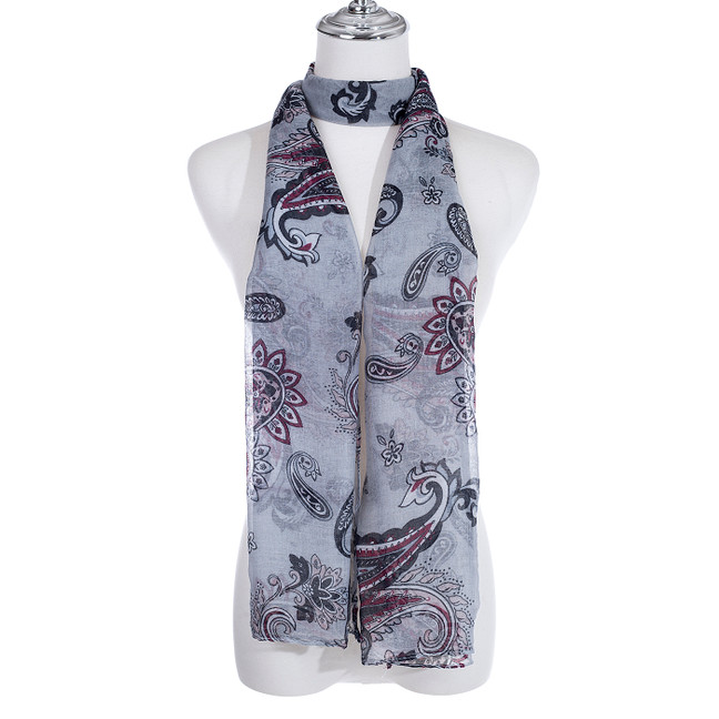 GREY Lightweight Cotton Feeling Scarf SCX1431-4