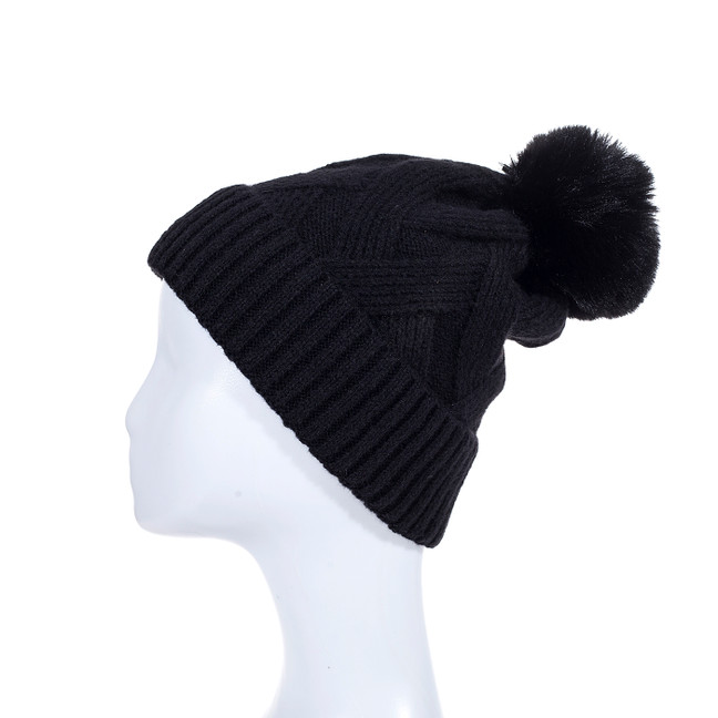 BLACK Adult Beanie HATM557-1