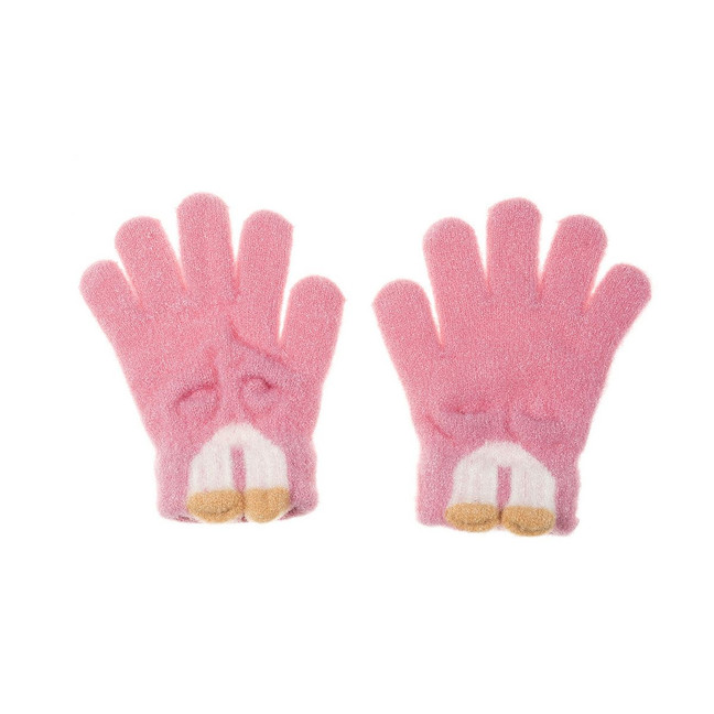 Kids Winter Gloves Cute Soft Warm Knitted Mittens with Fun Designs KG016 CORAL