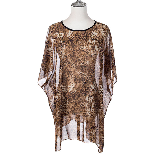 Summer Beach Women Holiday Loose Fit Cover Up Dress With Paisley Print Round-Neckline And Batwing Sleeves CL1262-1 Summer Beach Women Holiday Loose Fit Cover Up Dress With Paisley Print Round-Neckline And Batwing Sleeves CL1262-1