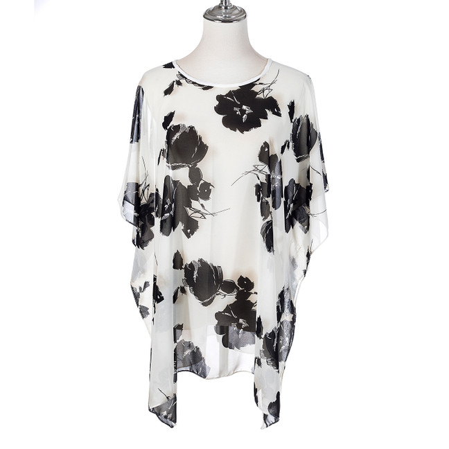 Summer Beach Women Holiday Loose Fit Cover Up Dress With Paisley Print Round-Neckline And Batwing Sleeves CL1271-1 Summer Beach Women Holiday Loose Fit Cover Up Dress With Paisley Print Round-Neckline And Batwing Sleeves CL1271-1