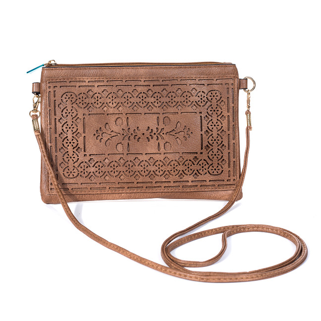 BROWN Crossbody Envelope-Style Bag B6445A-5
