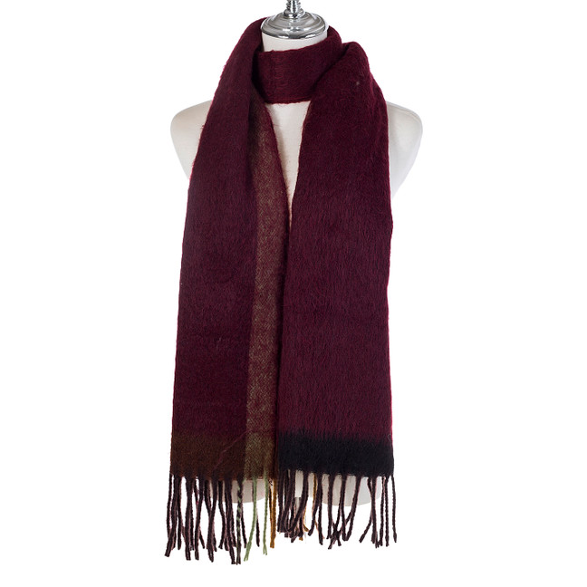 Women Winter Scarf Soft Warm Long Tassel Shawl Wrap Plaid Check Neck Scarf
