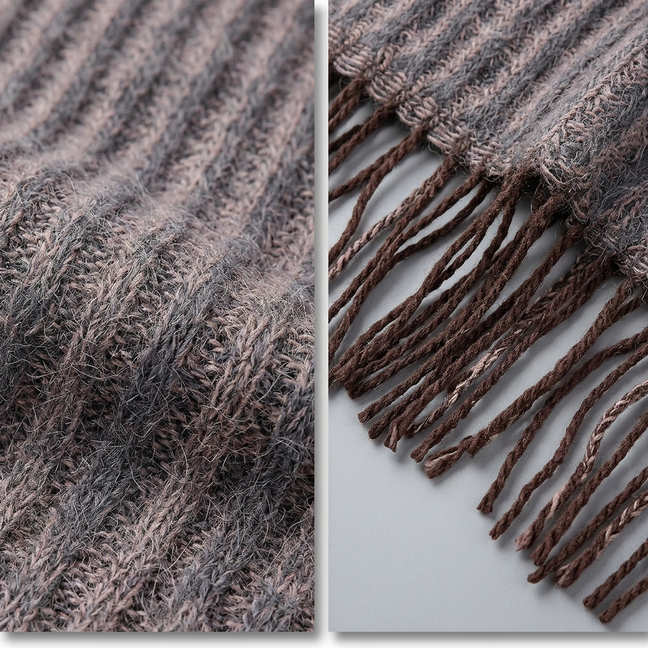 Women Winter Scarf Soft Warm Fuzzy Stripe Tassel Scarf Long Thick Cozy Shawl Wrap Acrylic Neck Scarf