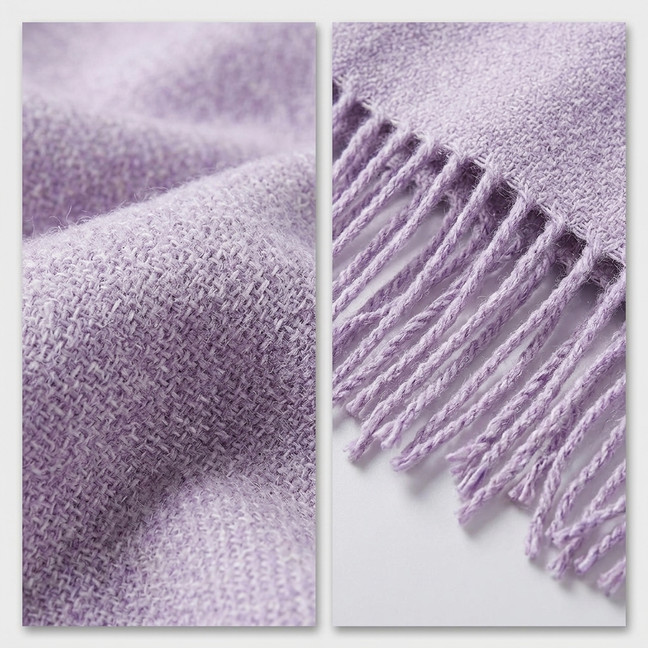 Women Winter Scarf Soft Warm Oversized Long Tassel Shawl Wrap Solid Colour Plain Elegant Fashion Scarves