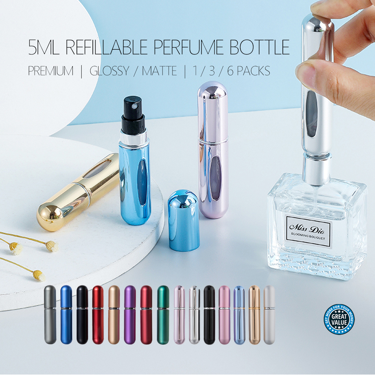 10 Pieces Perfume Atomizer Portable Mini Refillable Perfume Empty