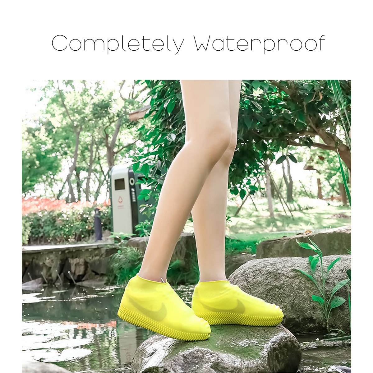 SHOE COVER WATERPROOF Silicone Non Slip Rain Water RUBBER Foot Boot  Overshoe - ladyfuschia