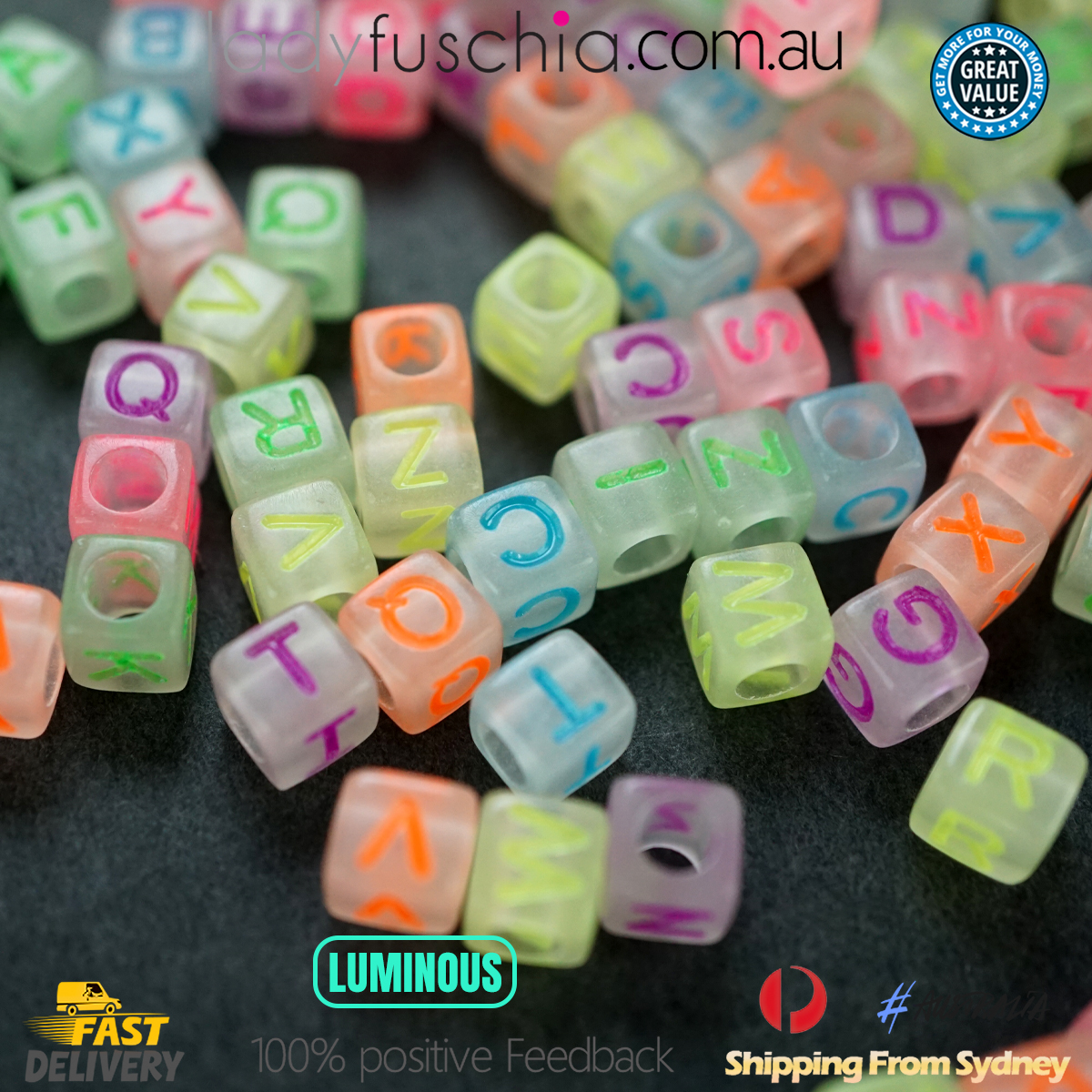 Beads Cubici In Acrilico Colorati Con Lettere Alfabeto 100 Pezzi 6mm - Foto 5