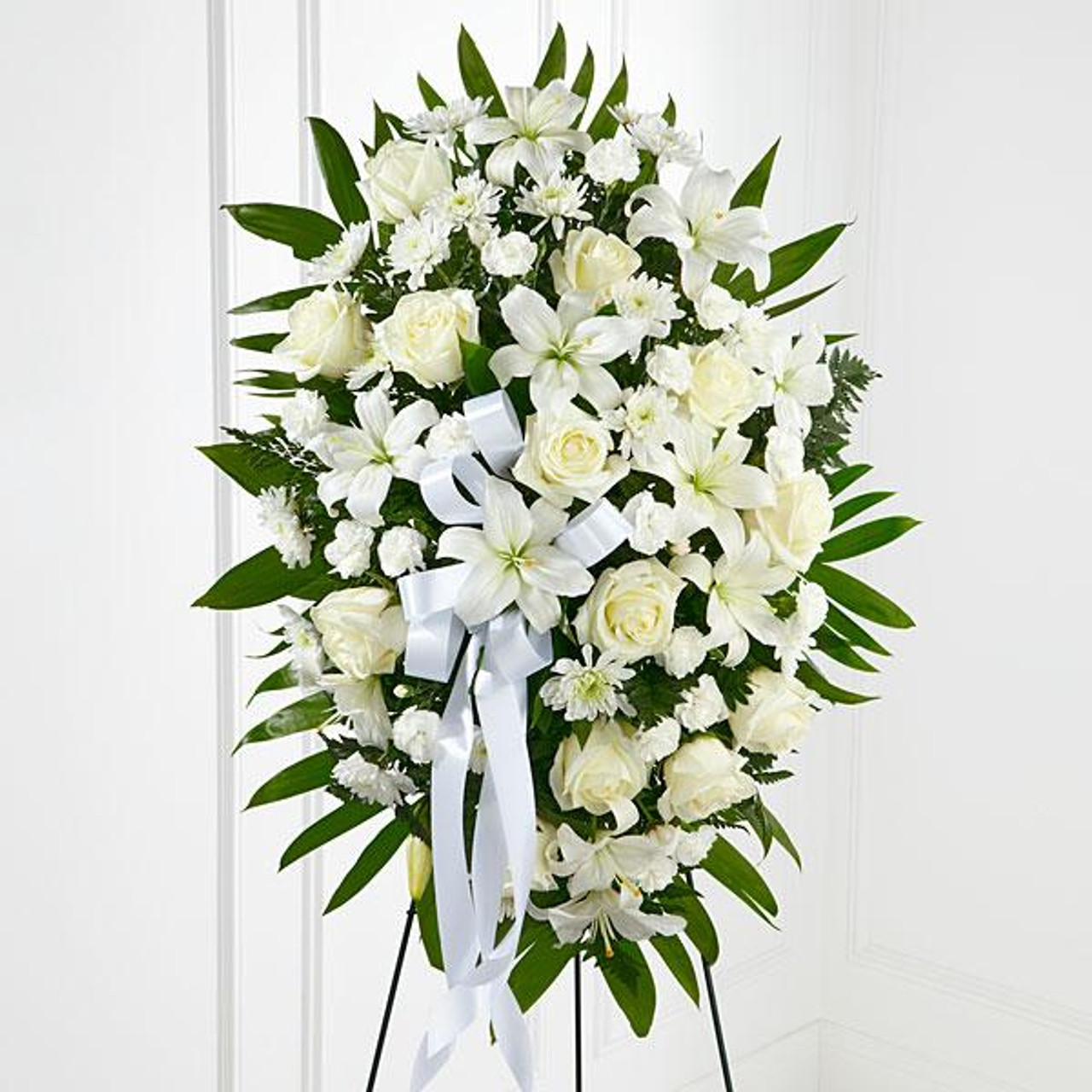 【I AM MARI】Betty Frill Flower Smoke Bendable Wrap OP The Exquisite Tribute Standing Spray - Flower Den Florist