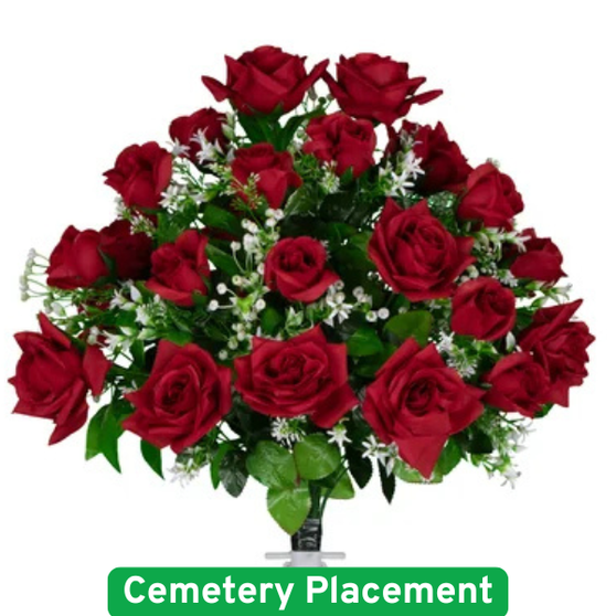 Red Diamond Rose with Baby’s Breath