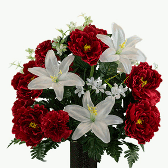 White Lily Red Peony Red Carnation