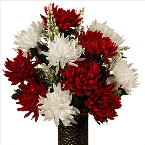 Red and White Mums SM