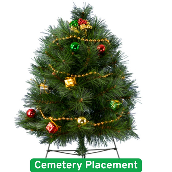 Christmas Tree with Gold Beads on Easel