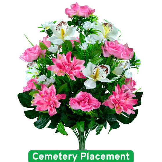 Pink Dahlia Pink Rose with White Orchid Mix