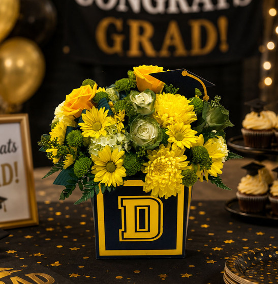 Grad Celebration Flower Cube
