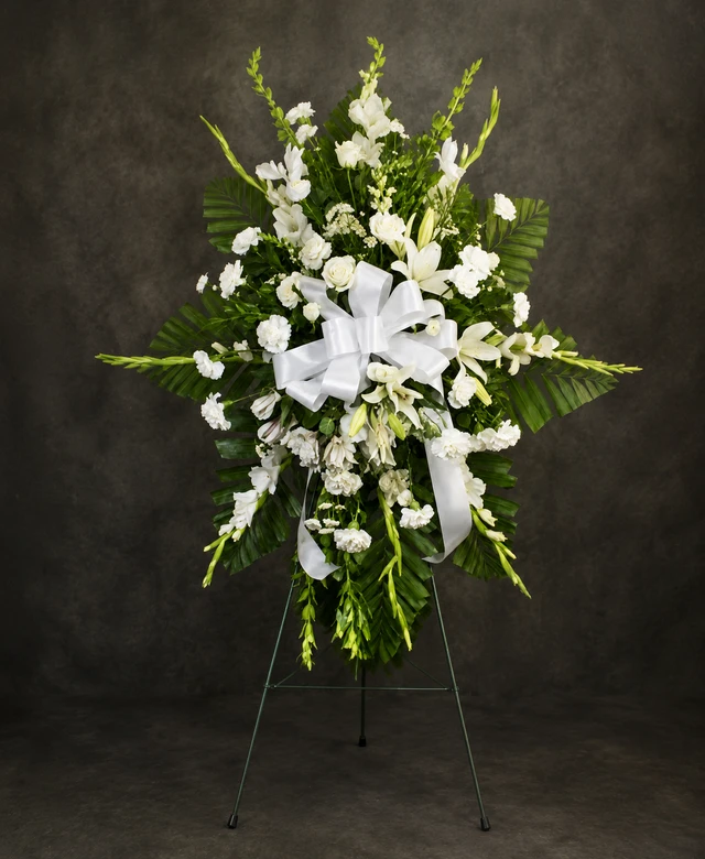 Standing funeral sprays