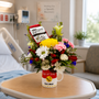Get Well Soon Chicken Soup Mug Floral Arrangement