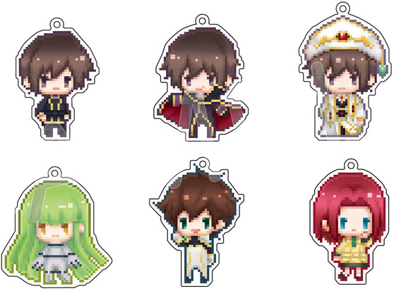 Code Geass Lelouch of the Rebellion Dot Picture Style Acrylic Key Chain (SET OF 6 PIECES)