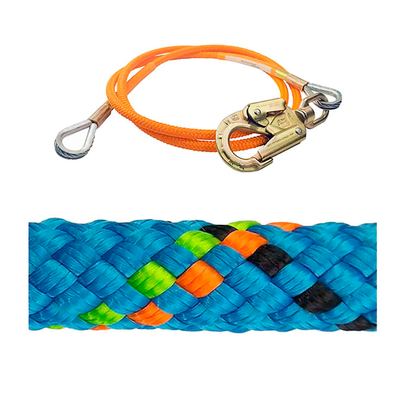 Blue, Lime Static Master Pro Climbing Rope Kit With Orange Wire Core ...