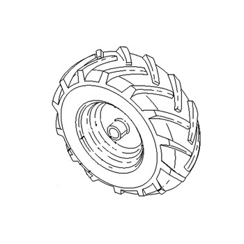 Husqvarna OEM 581576401 - Wheel 16x4x8 Dr Tiller Rh 417 - Husqvarna Original Part - Image 1