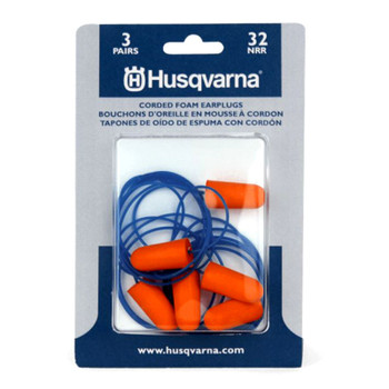 Husqvarna OEM 589493001 - Husqvarna Ear Plugs - 3 Pack Corded - Husqvarna Original Part PACK OF 24