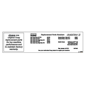 Scag OEM 486581 - DECAL SCZII REPLACEMENT PARTS - Scag Original Part