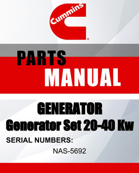 Cummins GENERATOR SN NAS-5692-EN MODEL'S generator set 20-40 kW parts manual - Lawn Mowers Parts